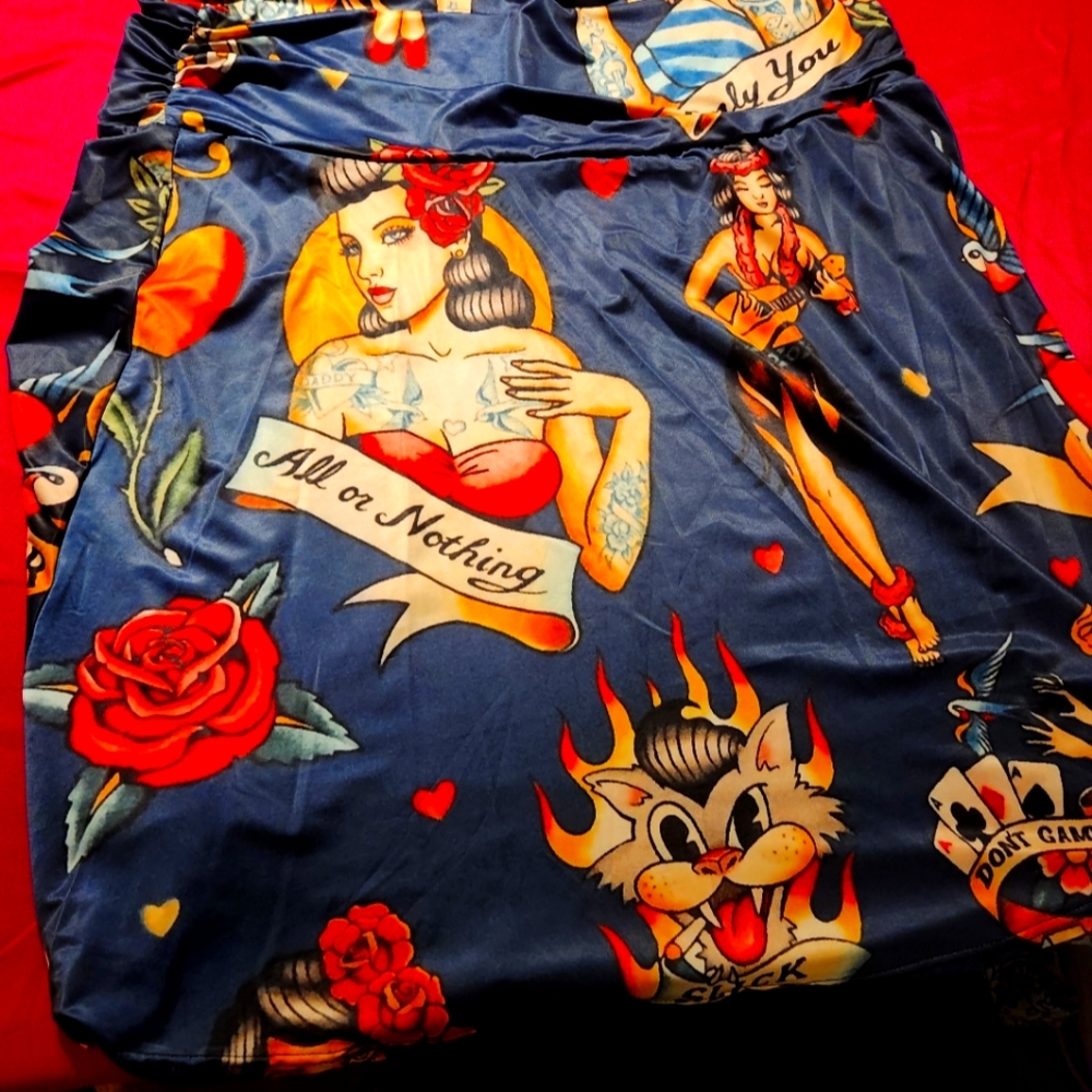 2 piece retro pinup top and skirt